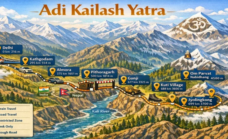 Adi Kailash Trek Route Map By Expert Trekker
