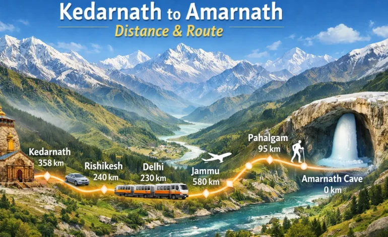Kedarnath to Amarnath Distance & Route by Car, Bus, Flight with Budget Plan