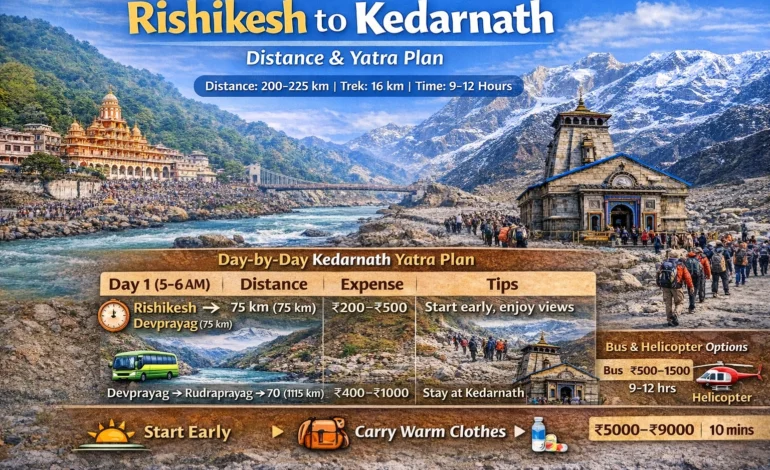 Rishikesh to Kedarnath Distance, Bus, Helicopter & Tour Plan