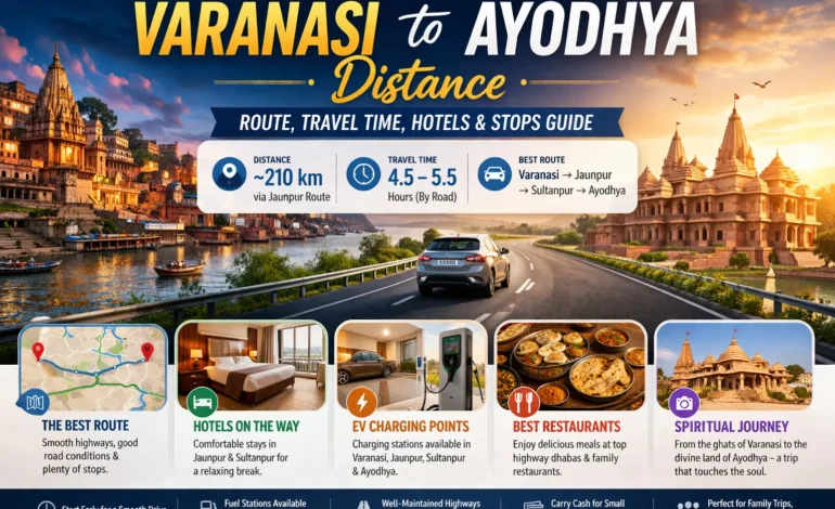 Varanasi to Ayodhya Distance: Route, Hotels, Charging Points & Stops