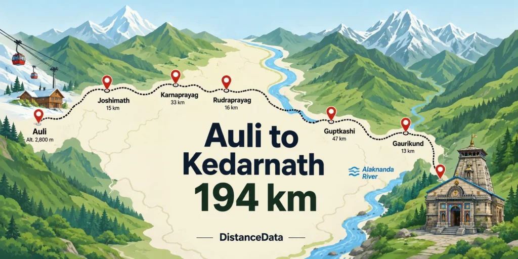 Auli to Kedarnath route