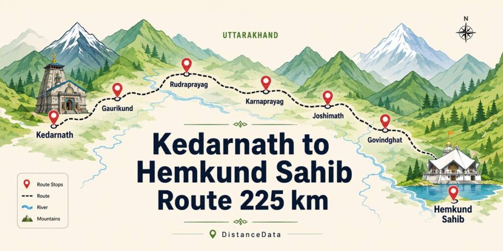 Kedarnath to Hemkund Sahib route