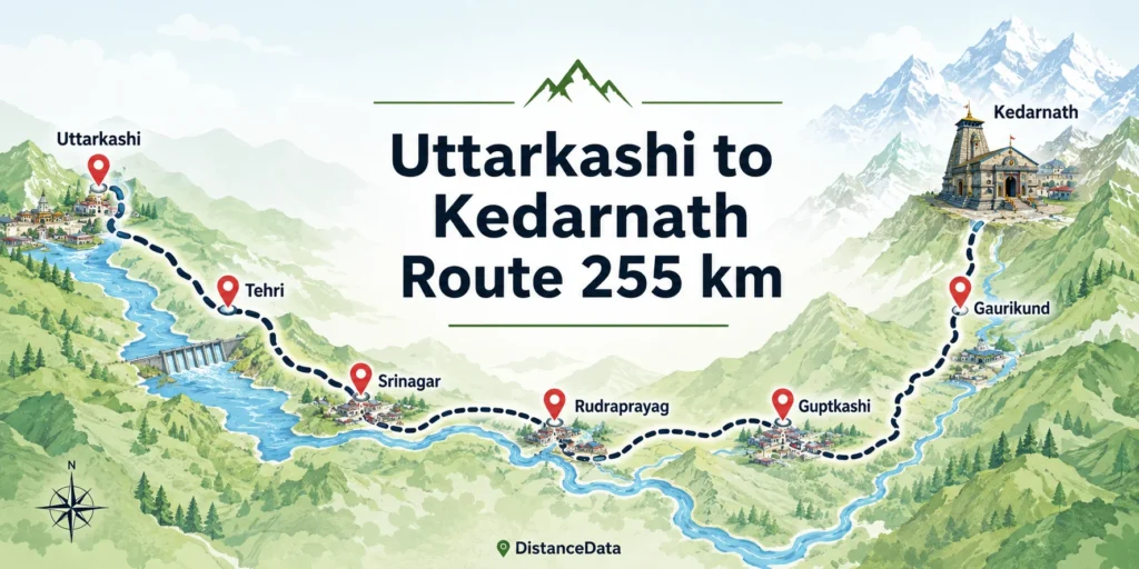 Uttarkashi to Kedarnath Route