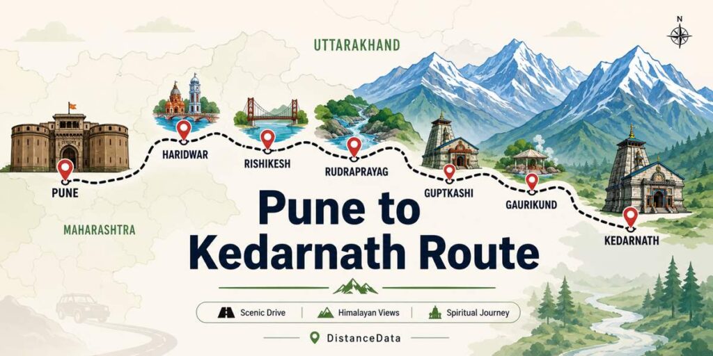 Pune to Kedarnath route