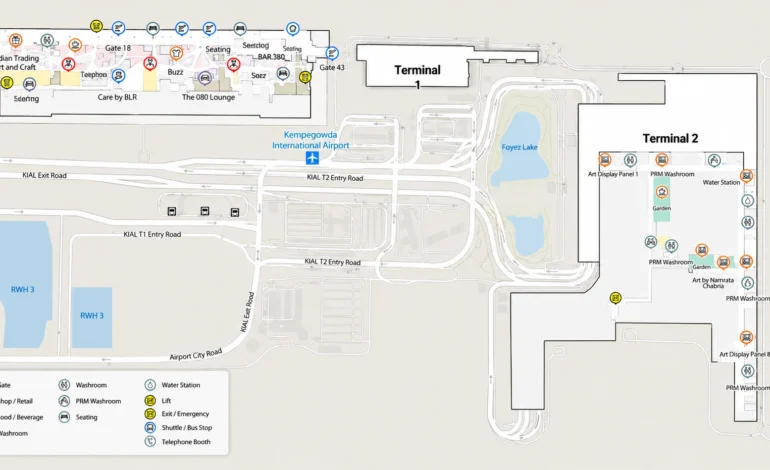 Bangalore Airport Terminal Map | Complete Layout Guide for T1 and T2